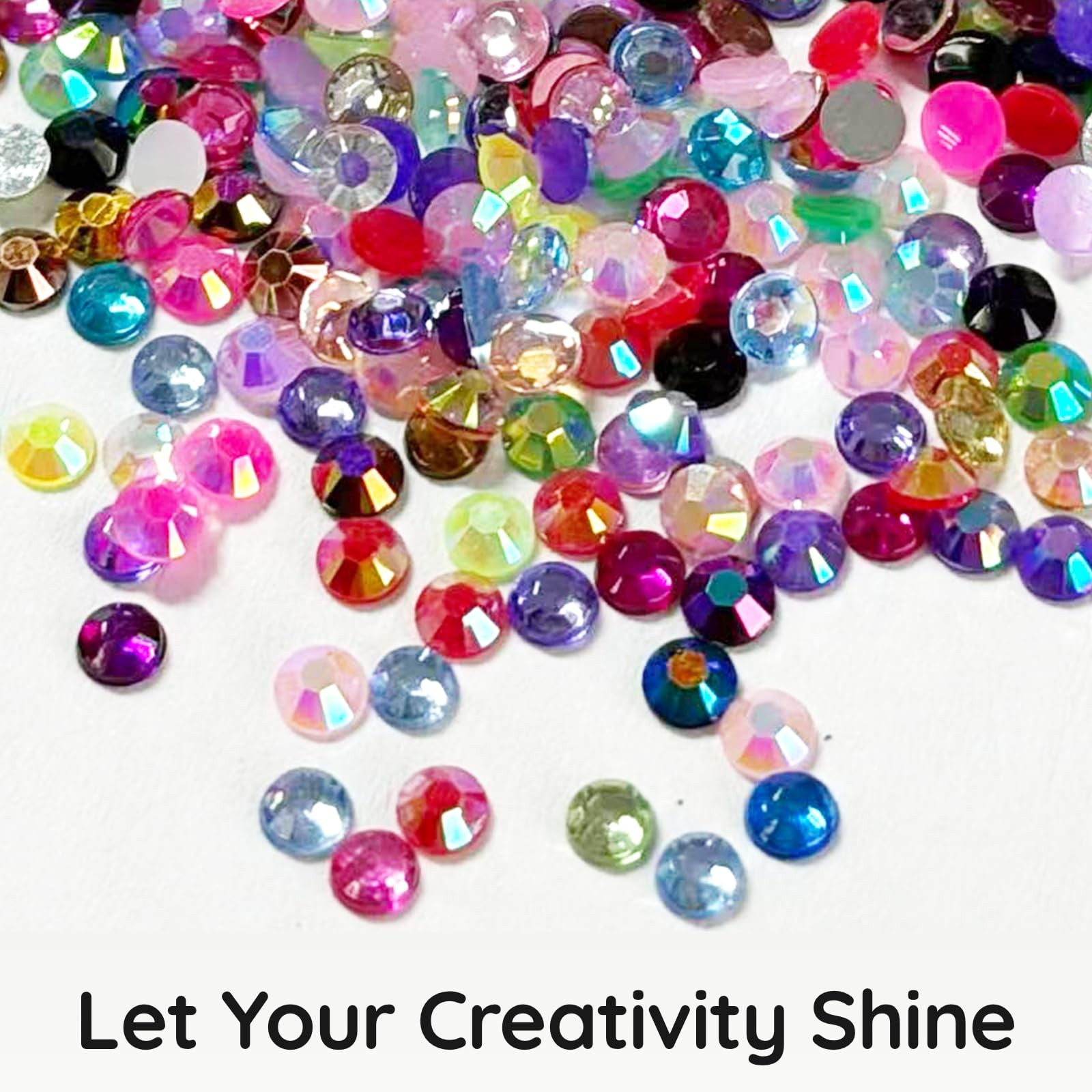 48000Pcs Resin Rhinestones for Bedazzling Kit, 48 Color 3mm Flatback Gems for…