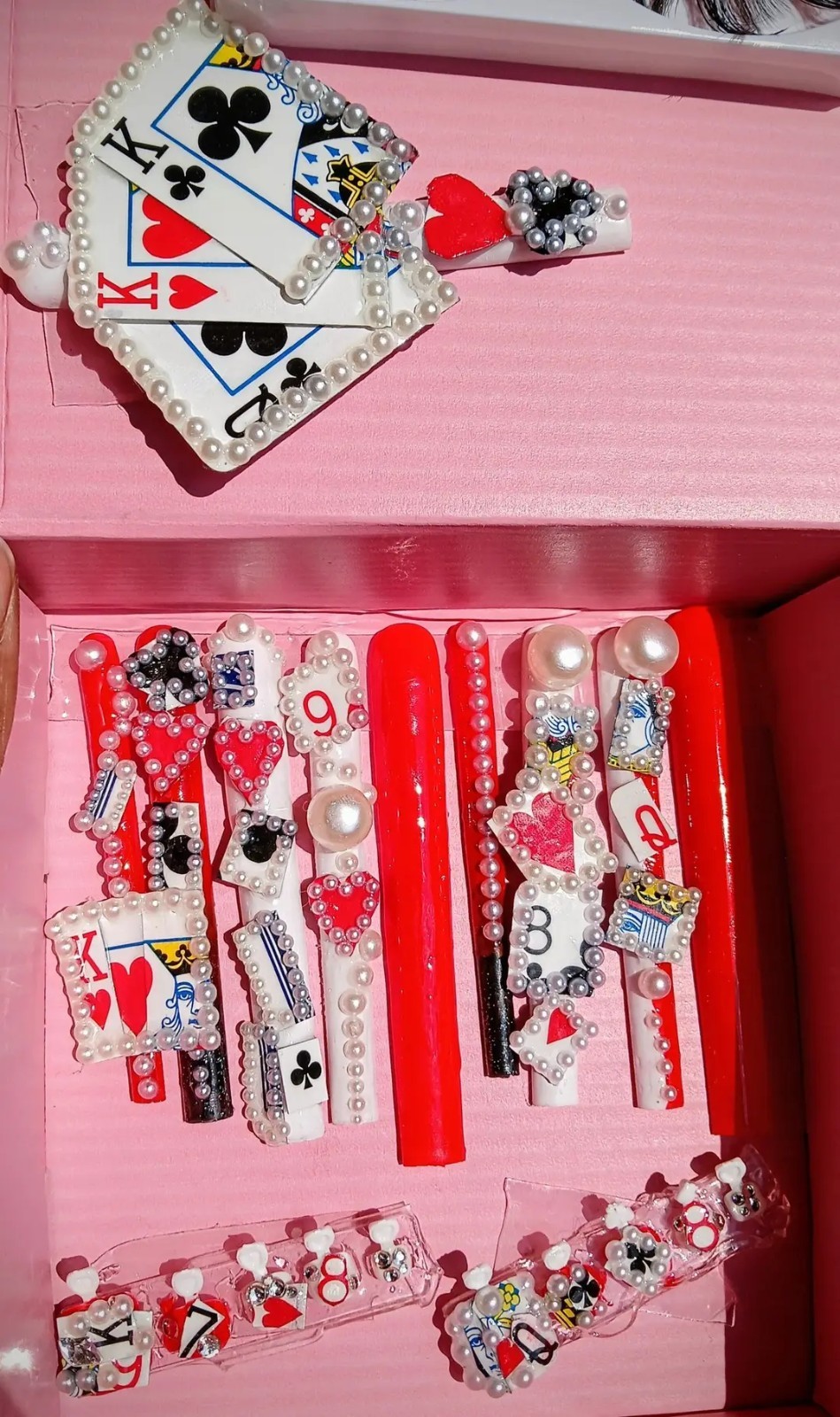 5XL Press On Nail Set Handmade with Lashes