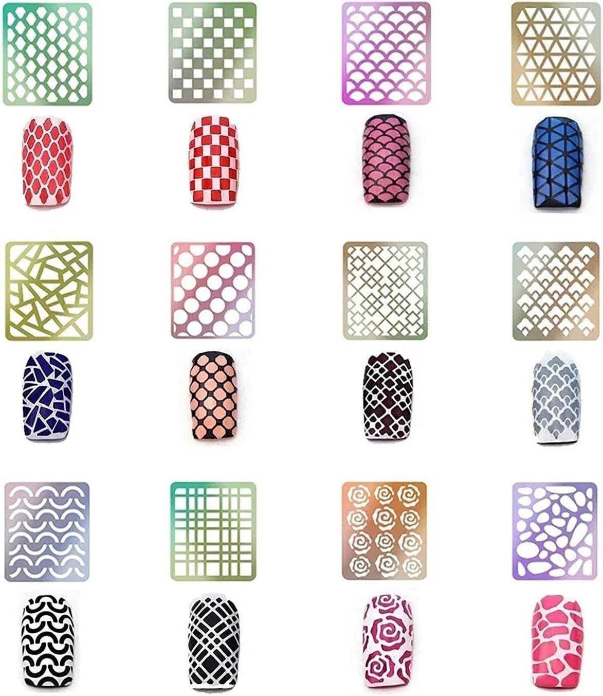 Airbrush Nail Stickers Set – 24 Sheets of Glamorous Nail Art Templates