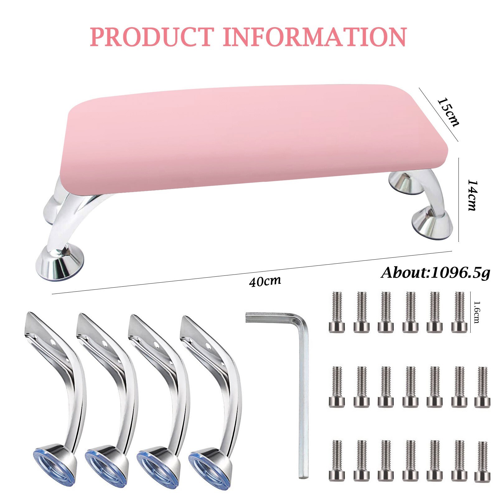 Nail Art Hand Cushion Salon Manicure Tool Leather Arm Rest Soft Pillow Pink