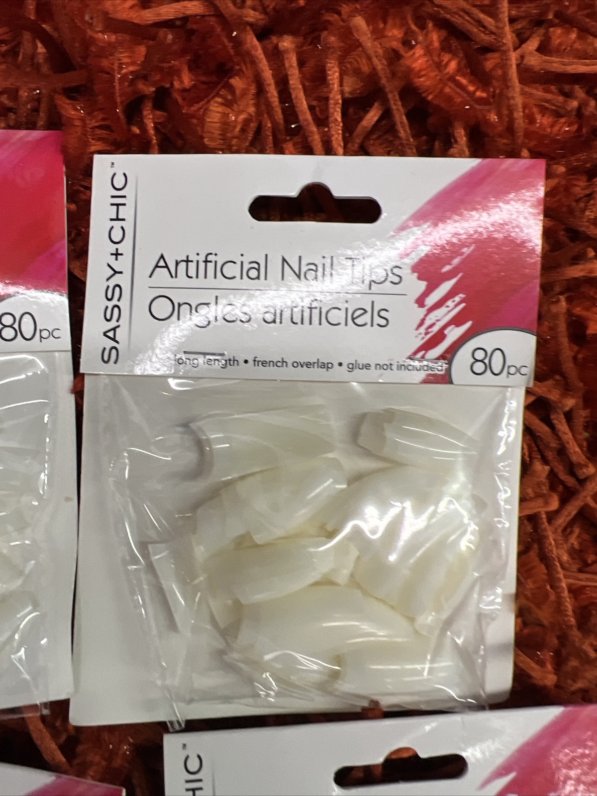 Sassy+Chic Artificial Nail Tips 80 Pcs Long Length French Overlap Glue Not Incl.