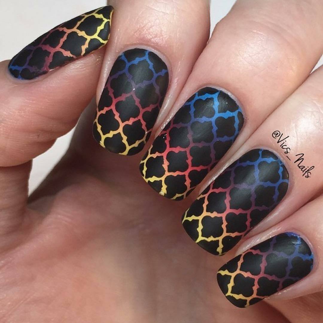 Moroccan stencils for nails, quatrefoil nail stickers, nail art, nail vinyls