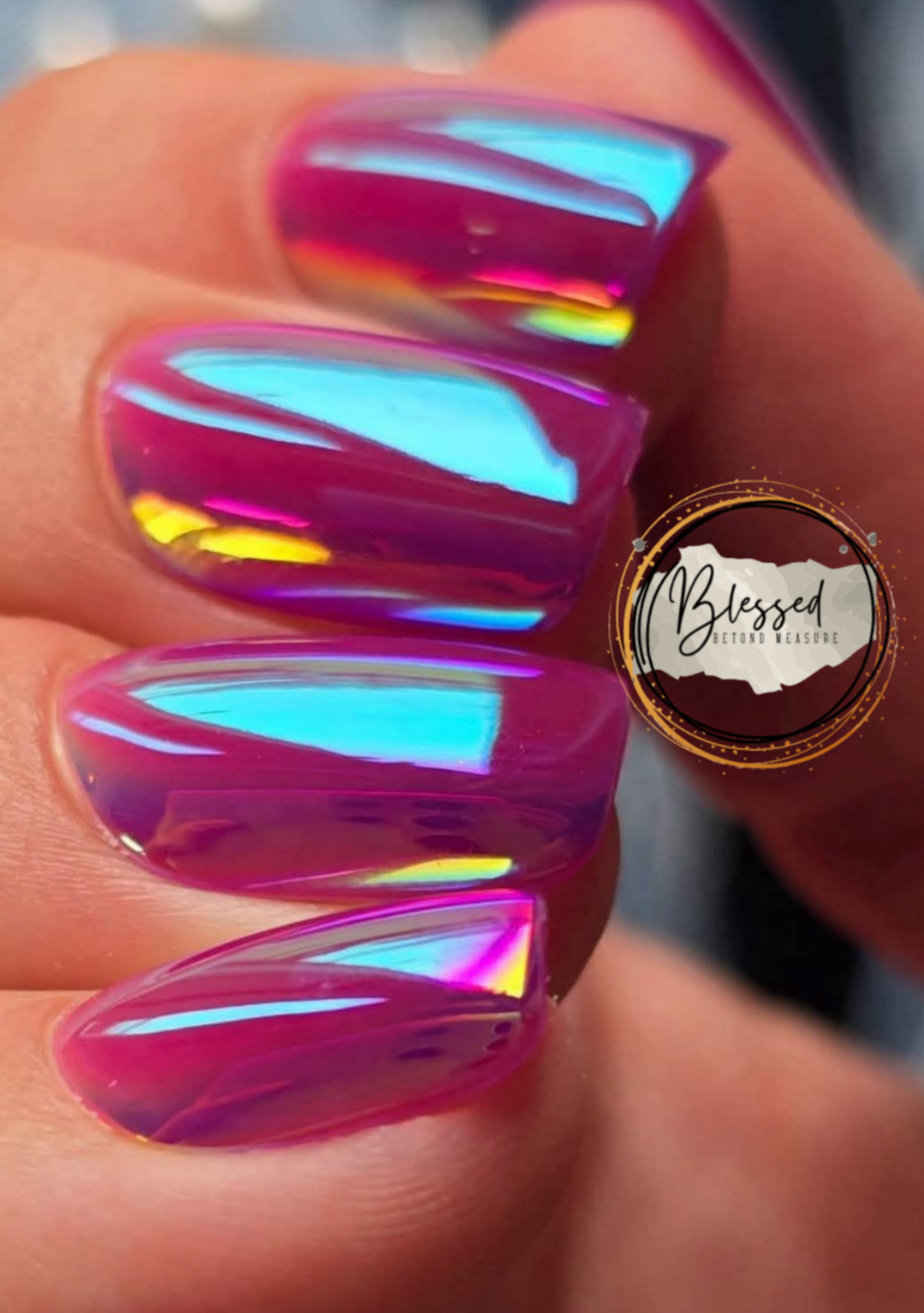 Red Aspen Press On Nails- Regal Rumer Short Squoval Acrylic Purple