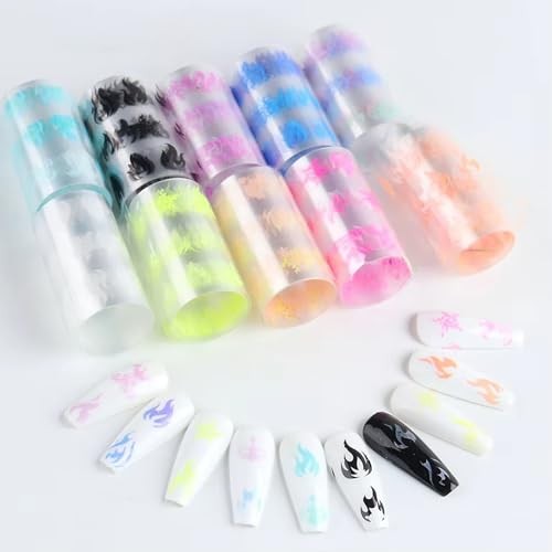 10 Sheets Noctilucent Nail Foil Fluorescent Frame Nail Stickers Nail Style 6