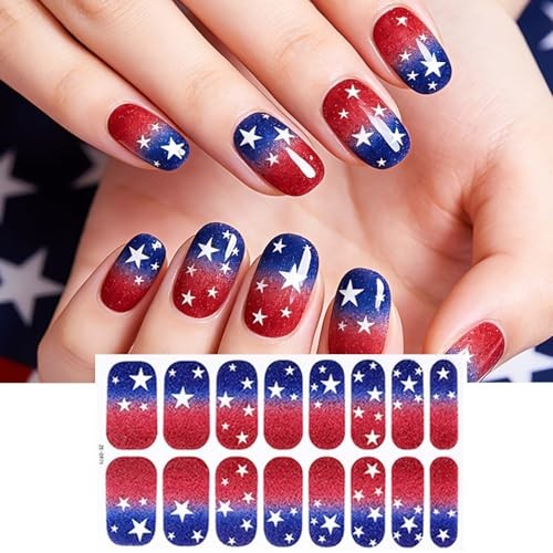 Independence Day Gel Nail Strips – 4 Sheets – 3D American Style 6