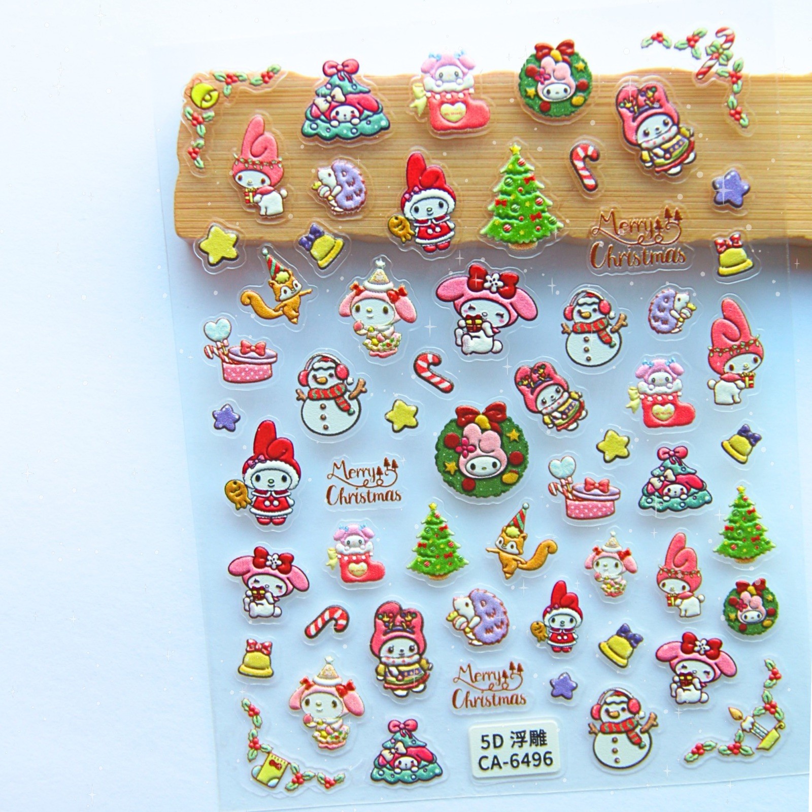 Christmas Kawaii Nail Stickers 3D Nail Stickers Nail Supplies for DIY Nail