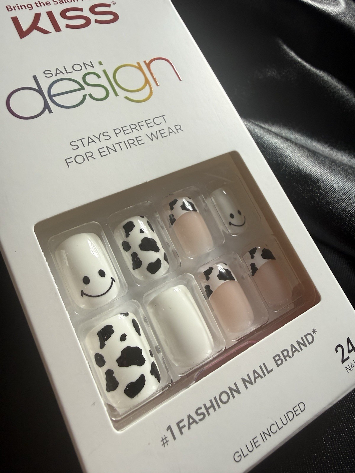 Kiss Press On Nails, Salon Cow Print Design~Includes Free Gifts💝