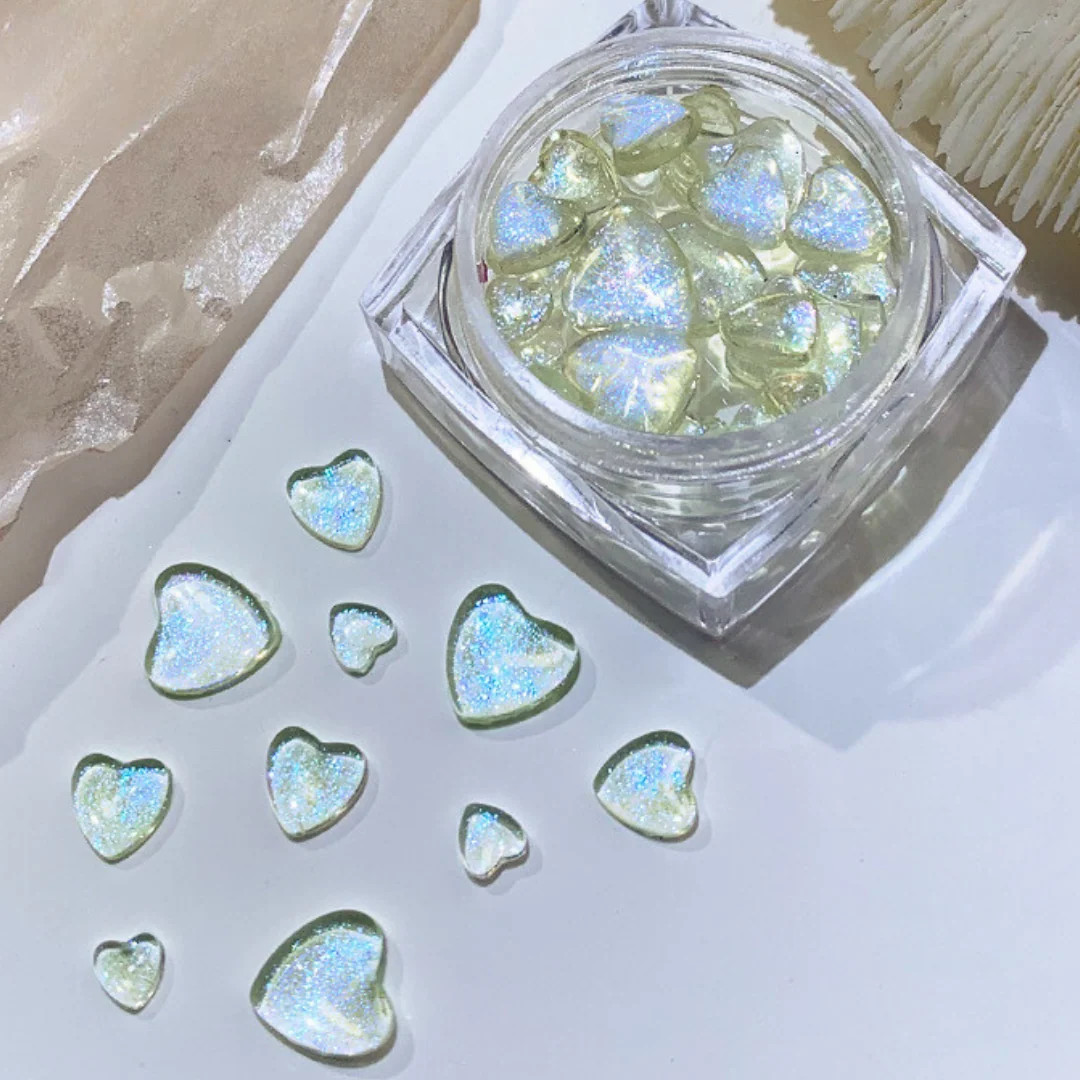 Glitter Heart Gems