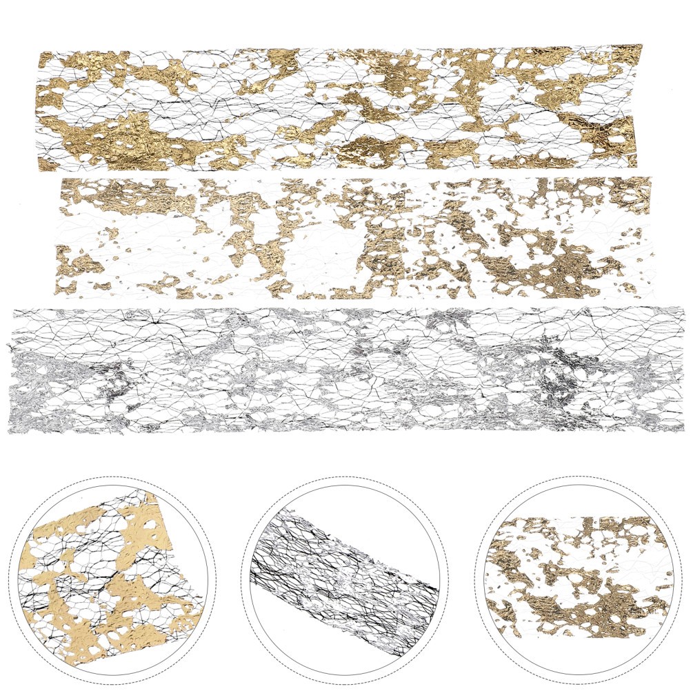6Pcs Nail Art Flat Tips Gold Foil Assorted Color DIY Manicure Decor