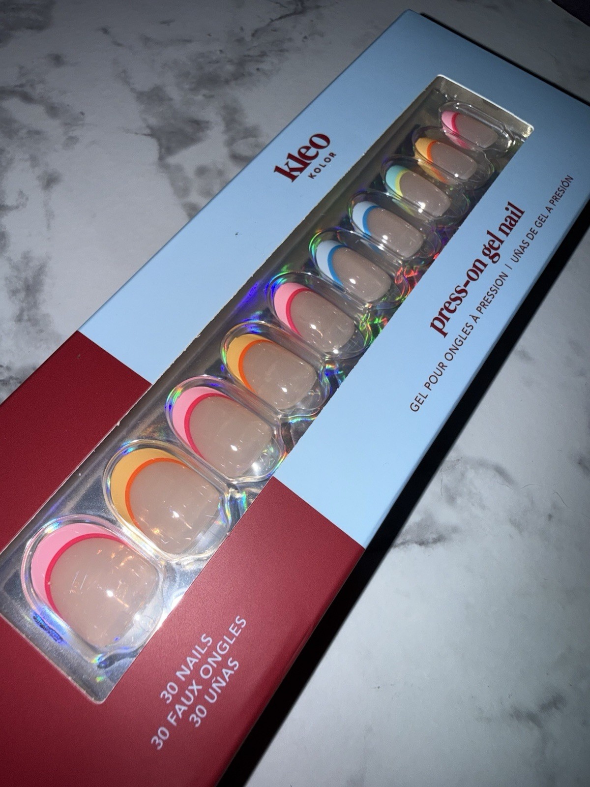 New Kleo Kolor Press-On Gel Nails – Short Round Deux It Again French