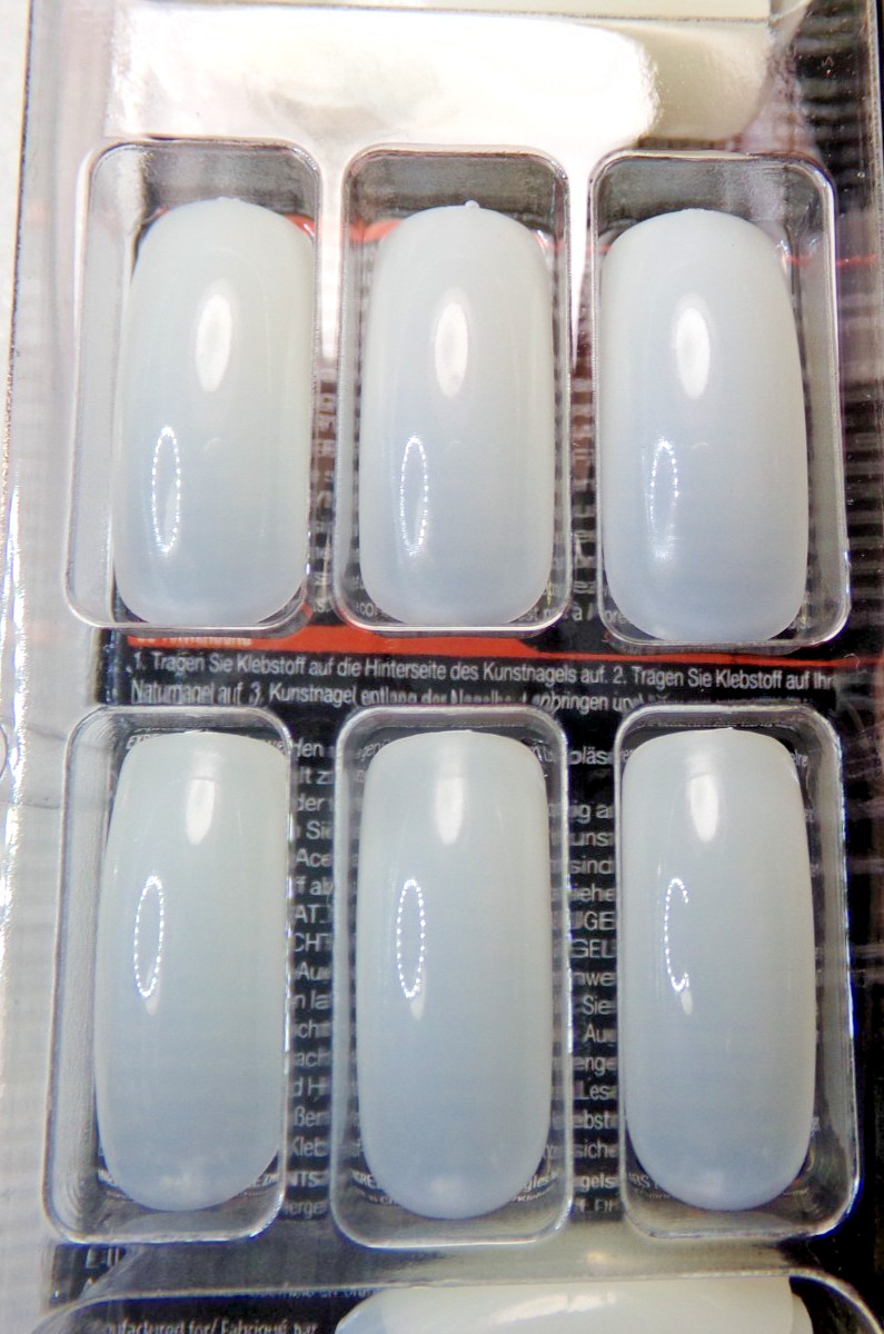 KISS NAILS GLUE ON Unpainted Natural LONG Curve Square