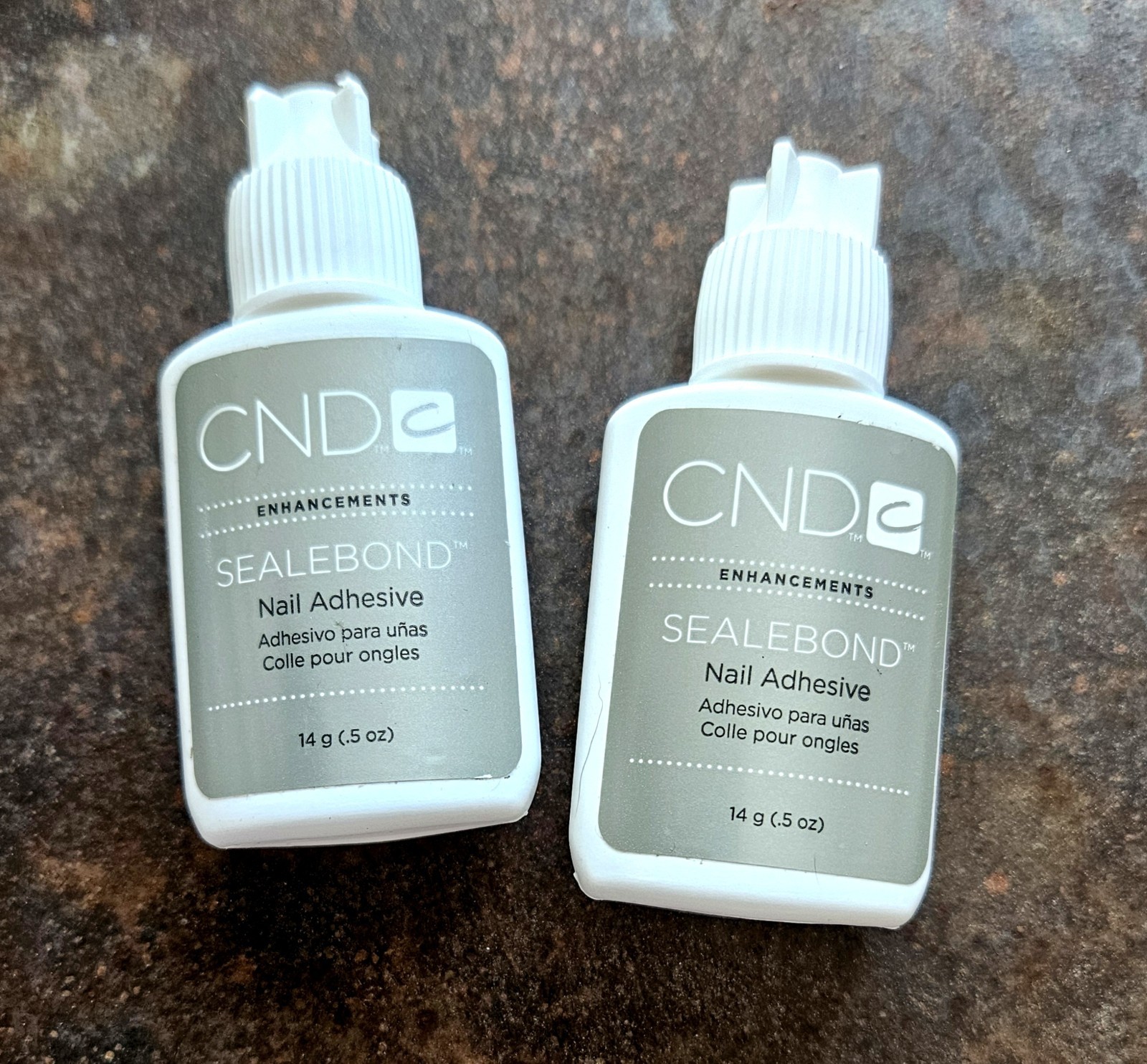 (2) CND Enhancements Sealebond Nail Adhesive .5 oz each NEW!