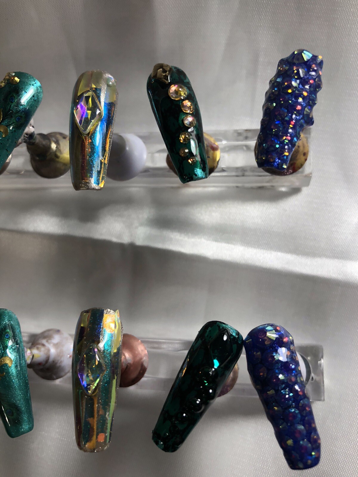 Z NAILZ! Gorgeous Set Of Handmade, Custom, MARDI GRAS Themed Press On Nails