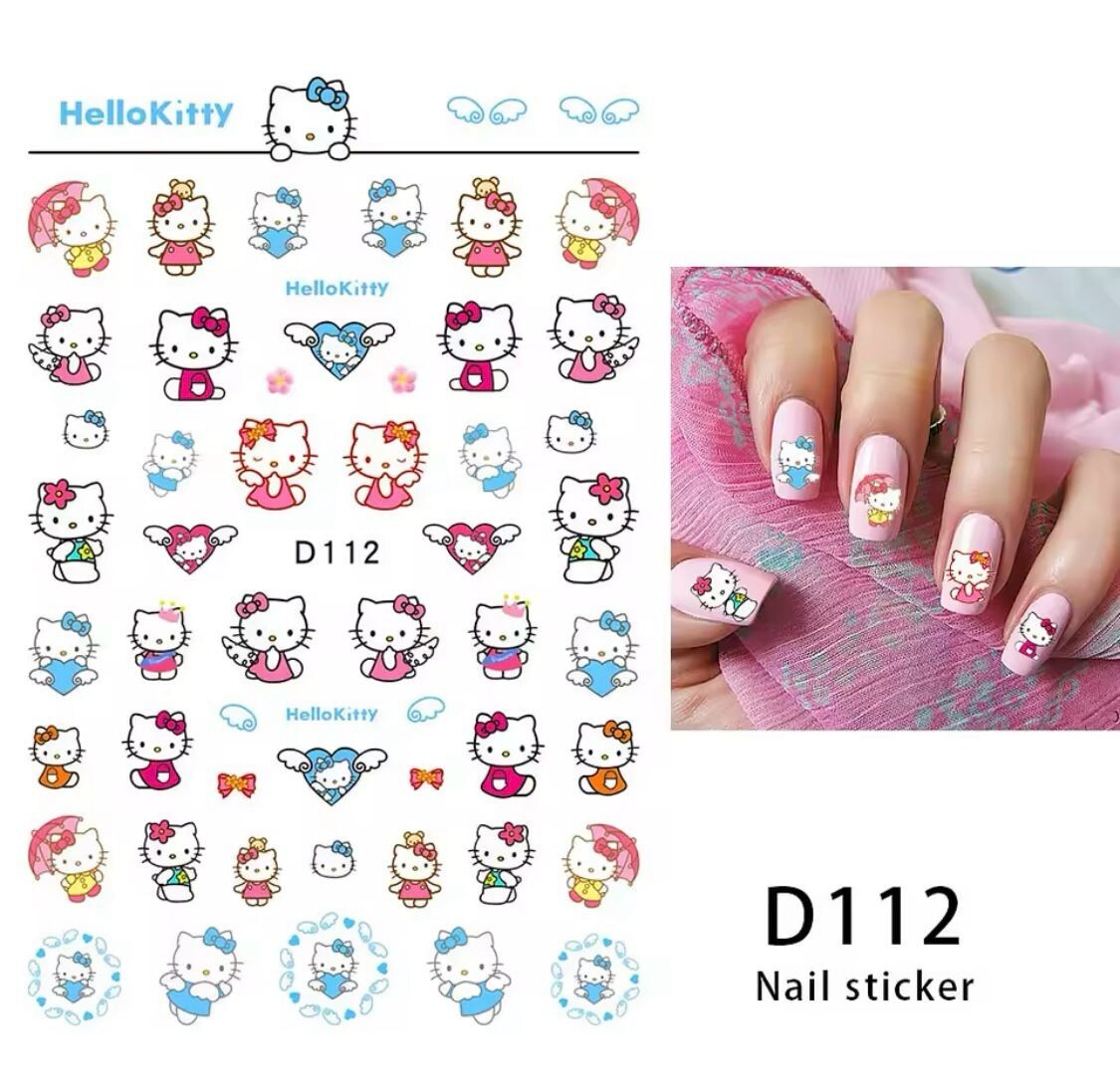 NAIL art 3 sheets HELLO KITTY + US SELLER Free Shipping