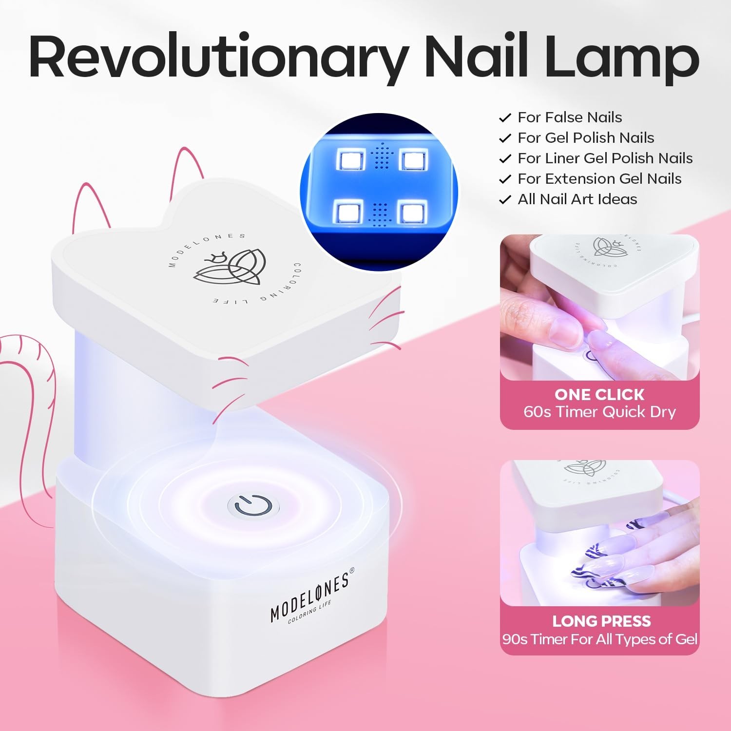 Gel X Nail Kit, Gel x Nail Tips Medium Square, 9-in-One Nail Glue & Portable U V