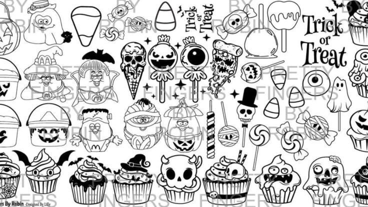 🎃✨️👻😈💫Pretty Fingers By Robin Halloween Food Nail Stamping Plate