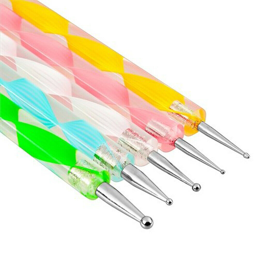 5PCS Dotting Pens Nail Art Design Tools Manicure Kit Ball End Dot Art Tools USA
