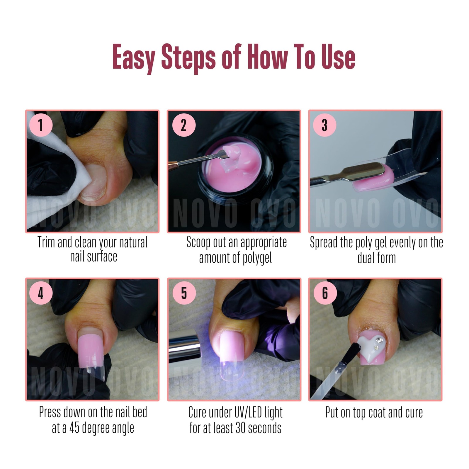 Upgraded NON-STICKY Polygel Solution Procedure Set, White and Pink non-sticky…