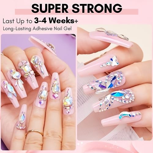 Extra Large Nail Rhinestone Glue 60ML Super Strong Gel for Rhinestones 3D Art