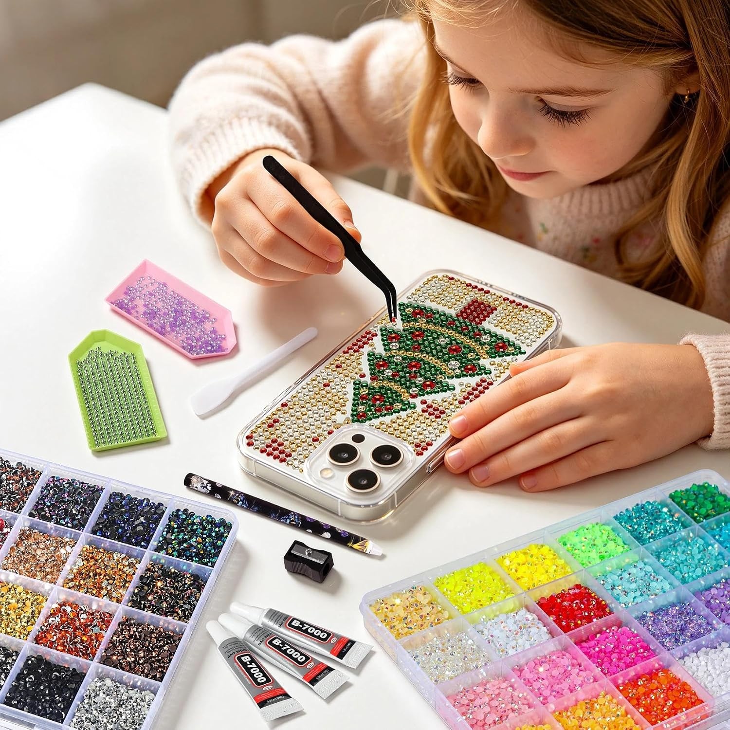 Resin Rhinestones Kit 48000 PCS Colorful DIY Craft Supplies Bedazzling