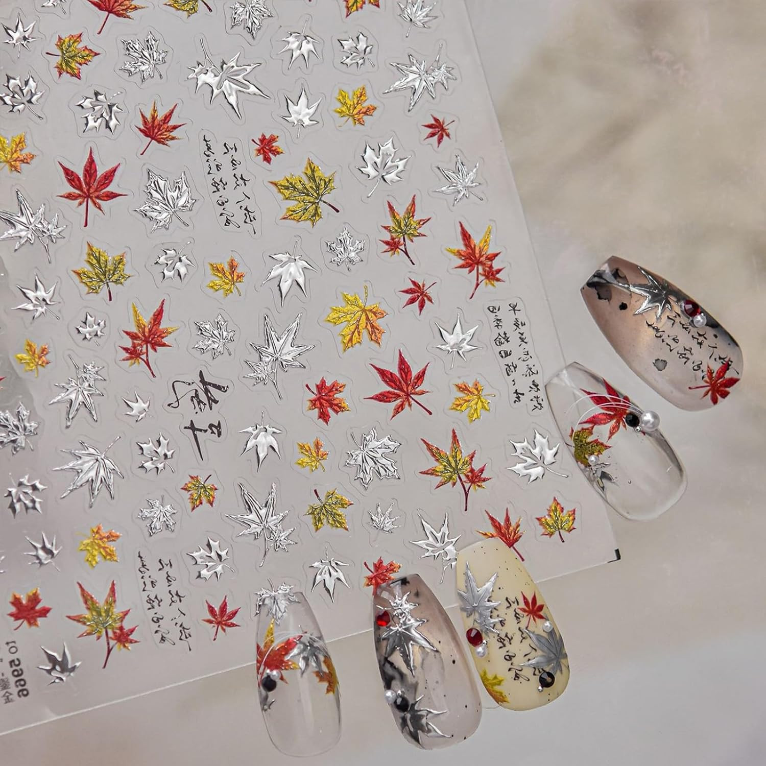 Black Silver Bow Nail Stickers Polka Dot Bowknot Metallic Nail Art Decals | Y2K