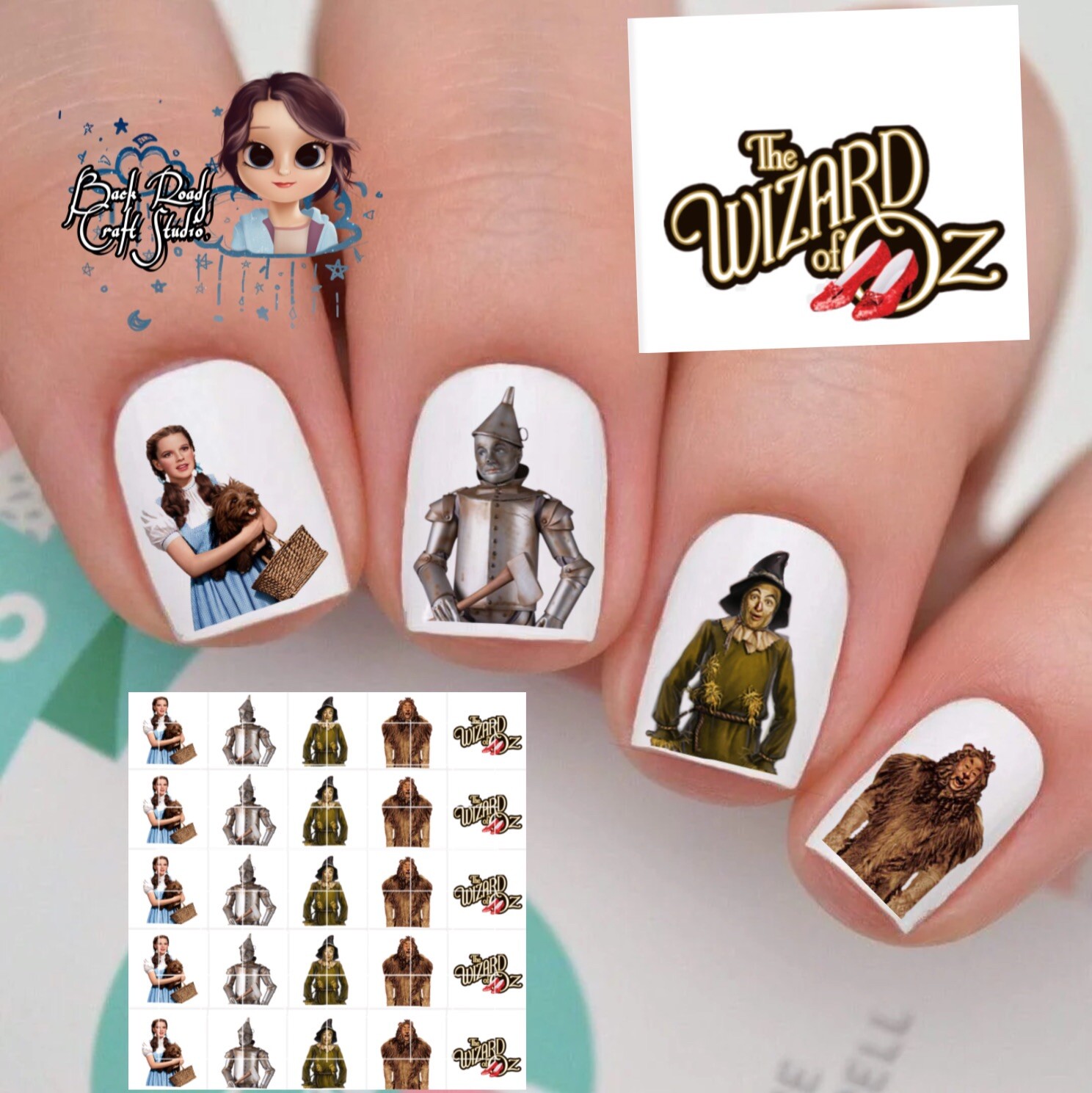 OZ You Choose Waterslide Nail Decals Set Of 50 Instructions & Bonus