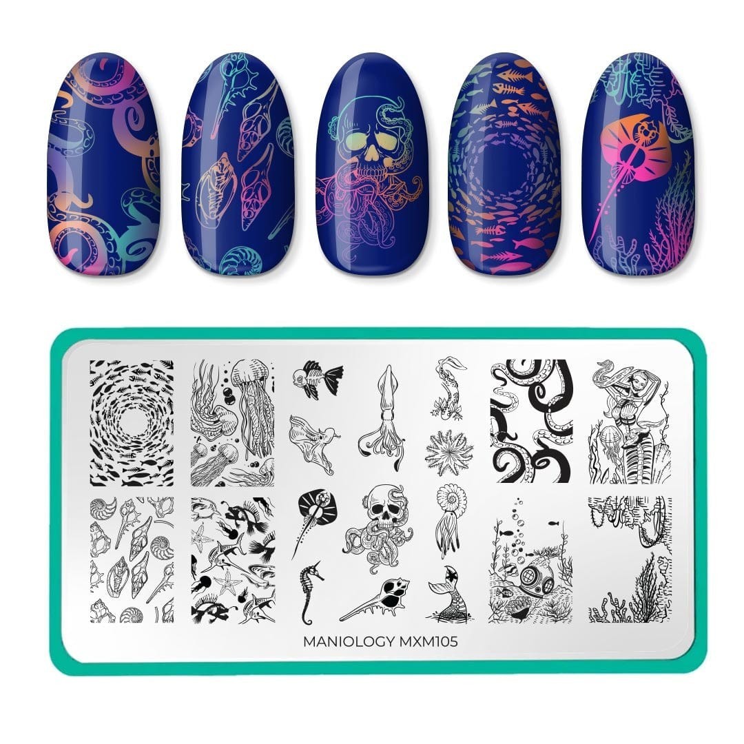 Maniology Mani X Me Nail Stamping Plates Set MXM105 MXM106 Darkwater Dwellers