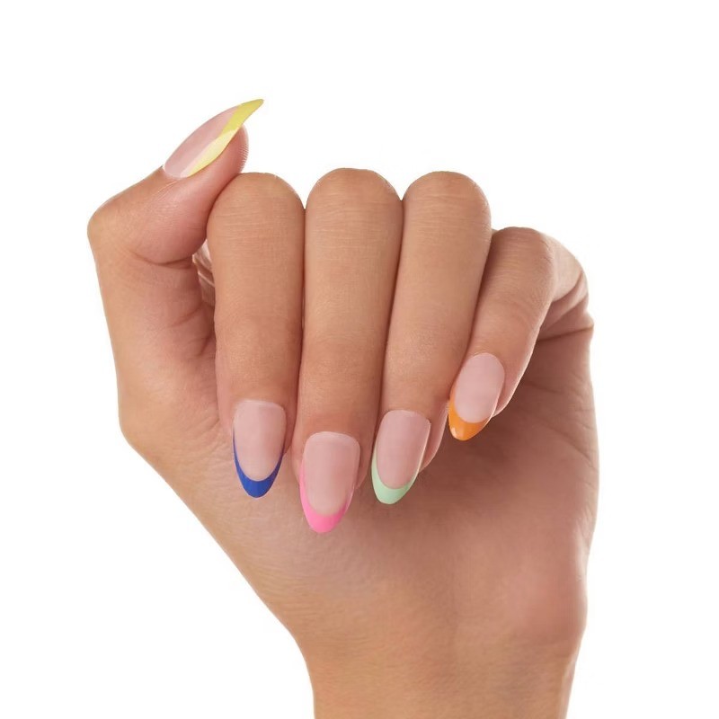 Press-On Women’s Fake Nails Sprinkles 30ct Almond Gloss French Glamnetic