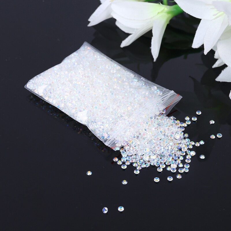5000pcs White Flat Back Round Crystal Rhinestones for DIY Art