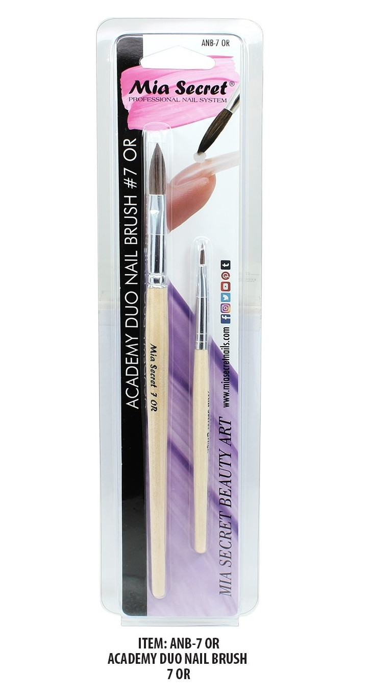 Mia Secret Acrylic Nail Brush Academy Duo #7 OR Nail Art Tool Brush