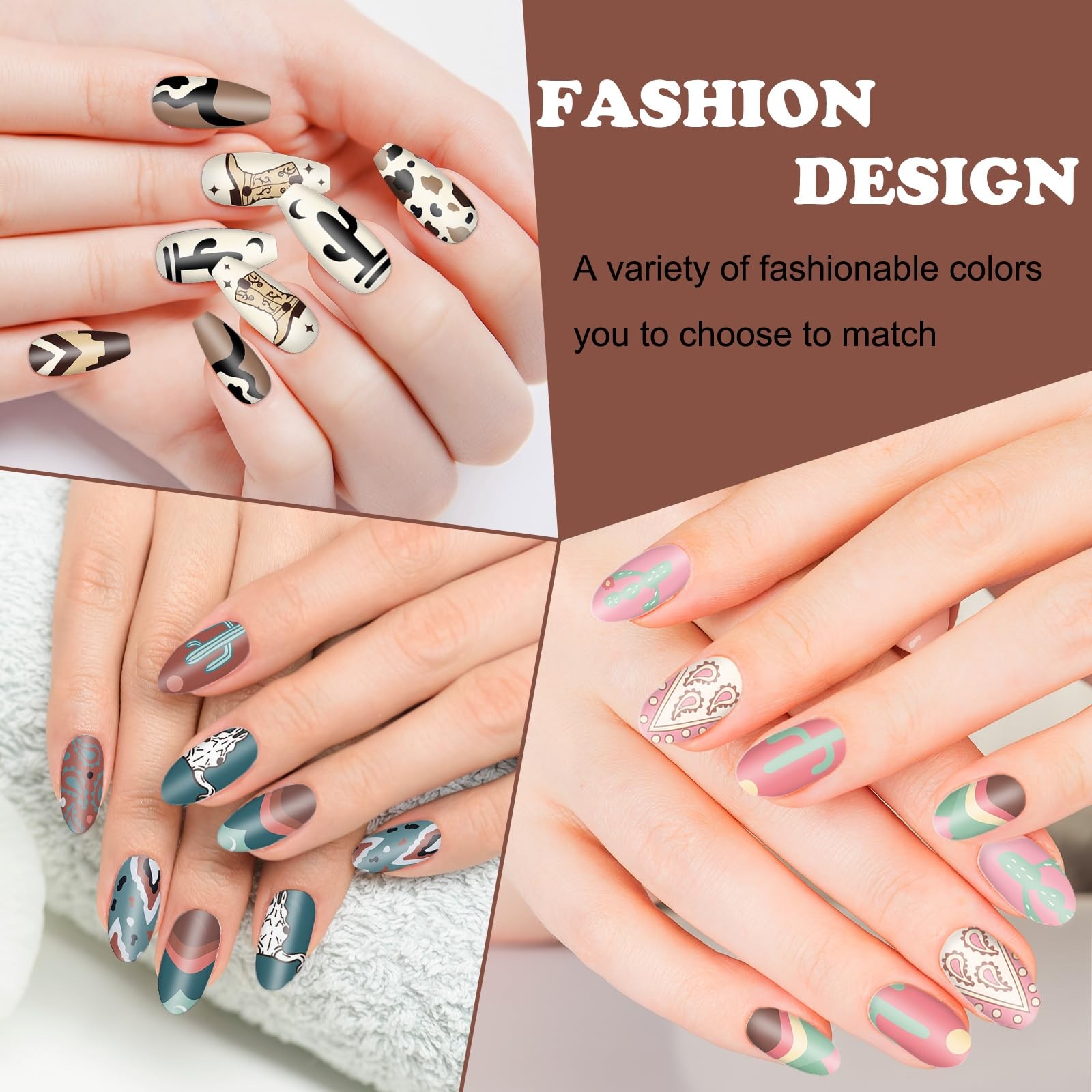 Western Nail Plates Stamping Set Cowboy Cowgirl Template for DIY Print Manicure