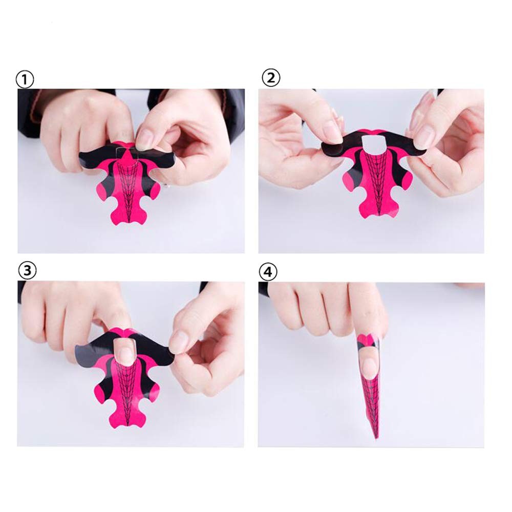 500pcs Nail Forms Extension Tips Guide Extension French DIY Tool Fish Acrylic…