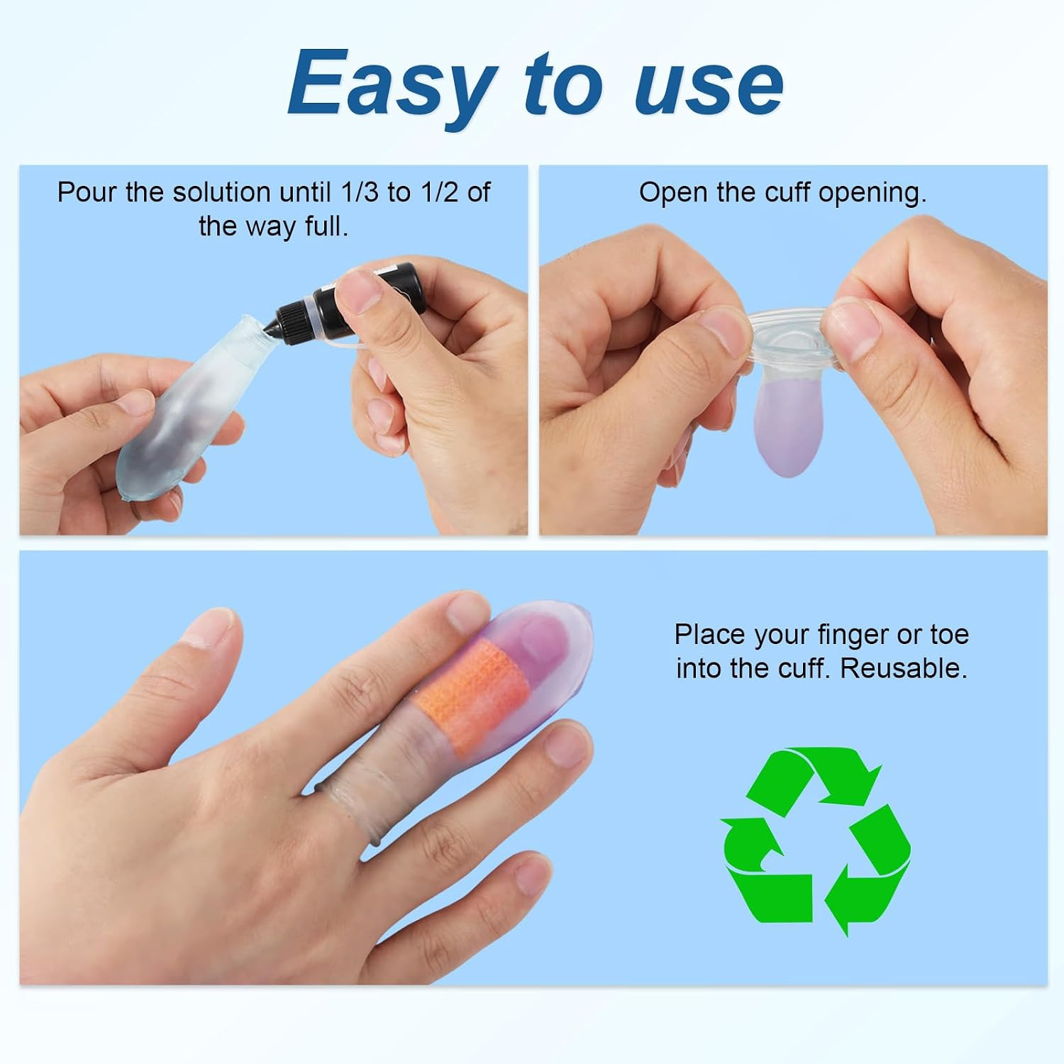4pcs Waterproof Finger Protectors, Reusable Silicone Finger Waterproof Cover Sle