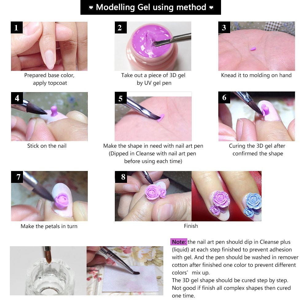 CANNI 3D 4D Modelling Sculpture Gel Nail Art Creative Manicure Decoration UV LED