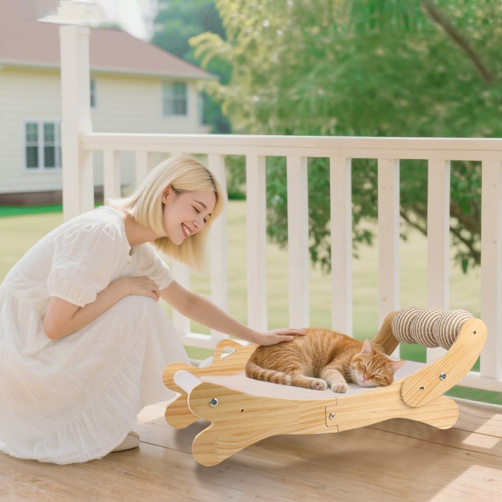 3-in-1 Cat Scratcher Bed for Indoor Cats Sisal Scratcher & Hammock Lounge wit…