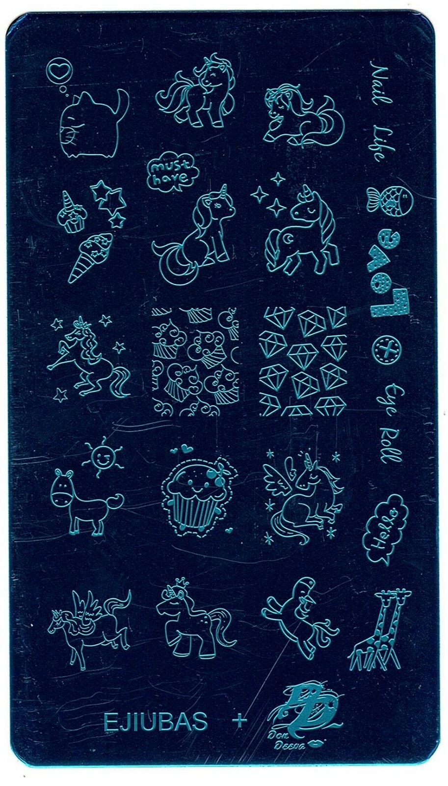 Ejiubas Double Sided Deeva Fairy Tales Nail Art Stamping Plate Template EJB-DD