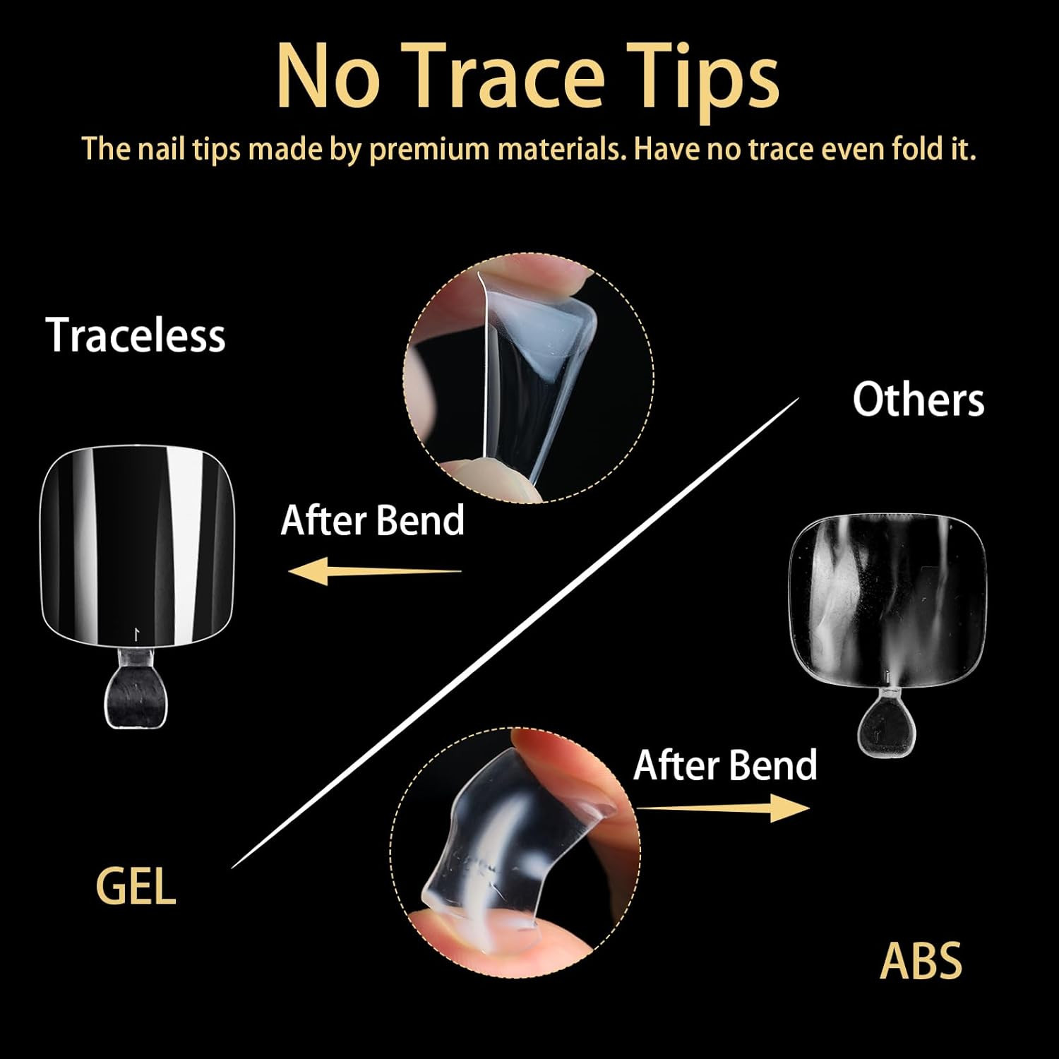 Toe Nail Tips Full Cover Clear Soft Gel Tips for Acrylic Nails Extension 550PCS