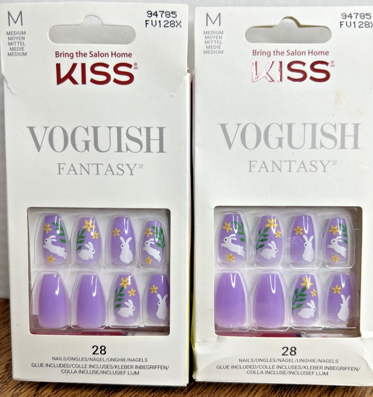 Kiss Voguish Fantasy Bunny Purple Delights Medium Nails – Lot of 2