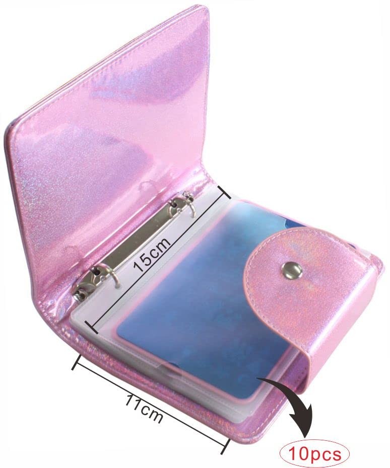 VNC 20 Slots Nail Art Stamp Plate Holder Stamping Plates Storage Bag C-Pink