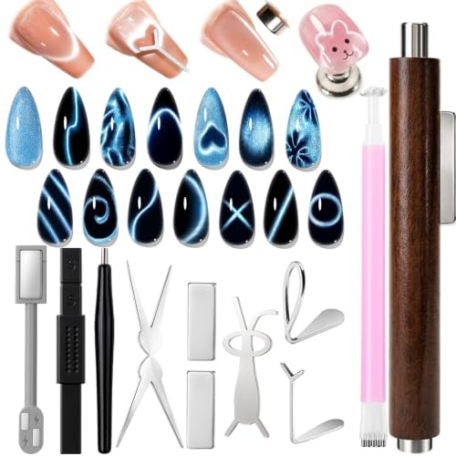 Set, Heart Rabbit French Cat Eye Gel Nail Tool Kit, 3-in-1 Cat Eye Magnet