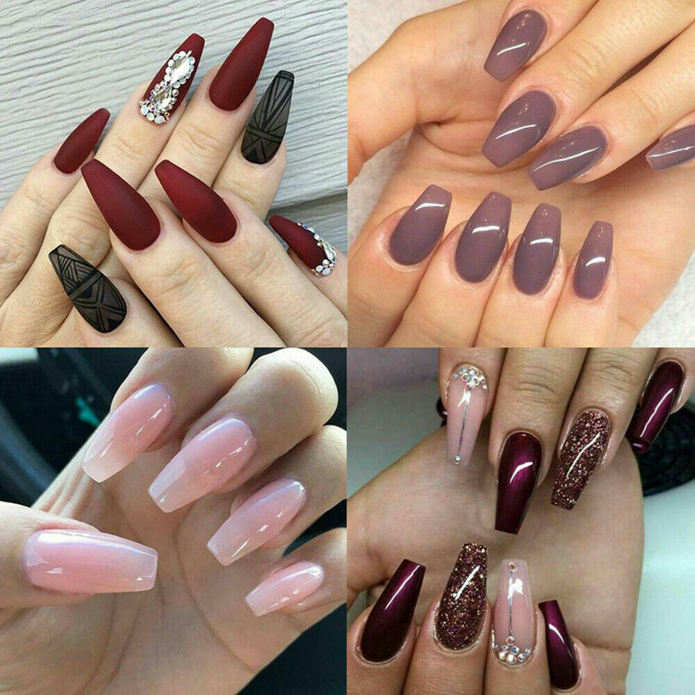 500pcs False Nails Display Tip Acrylic Ballerina Artificial Full Cover Fake Nail