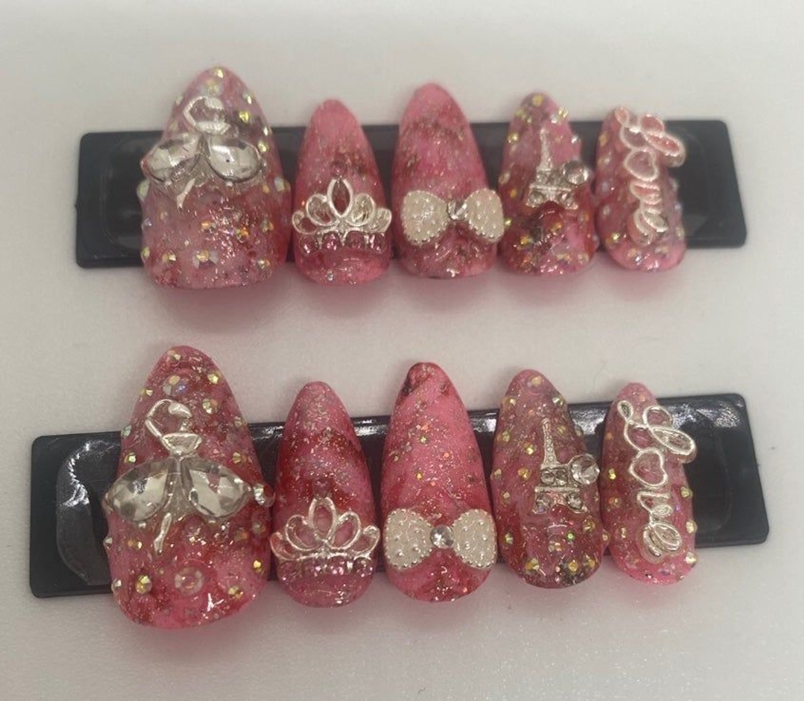 Love Pink Ballerina Almond Press On Nails