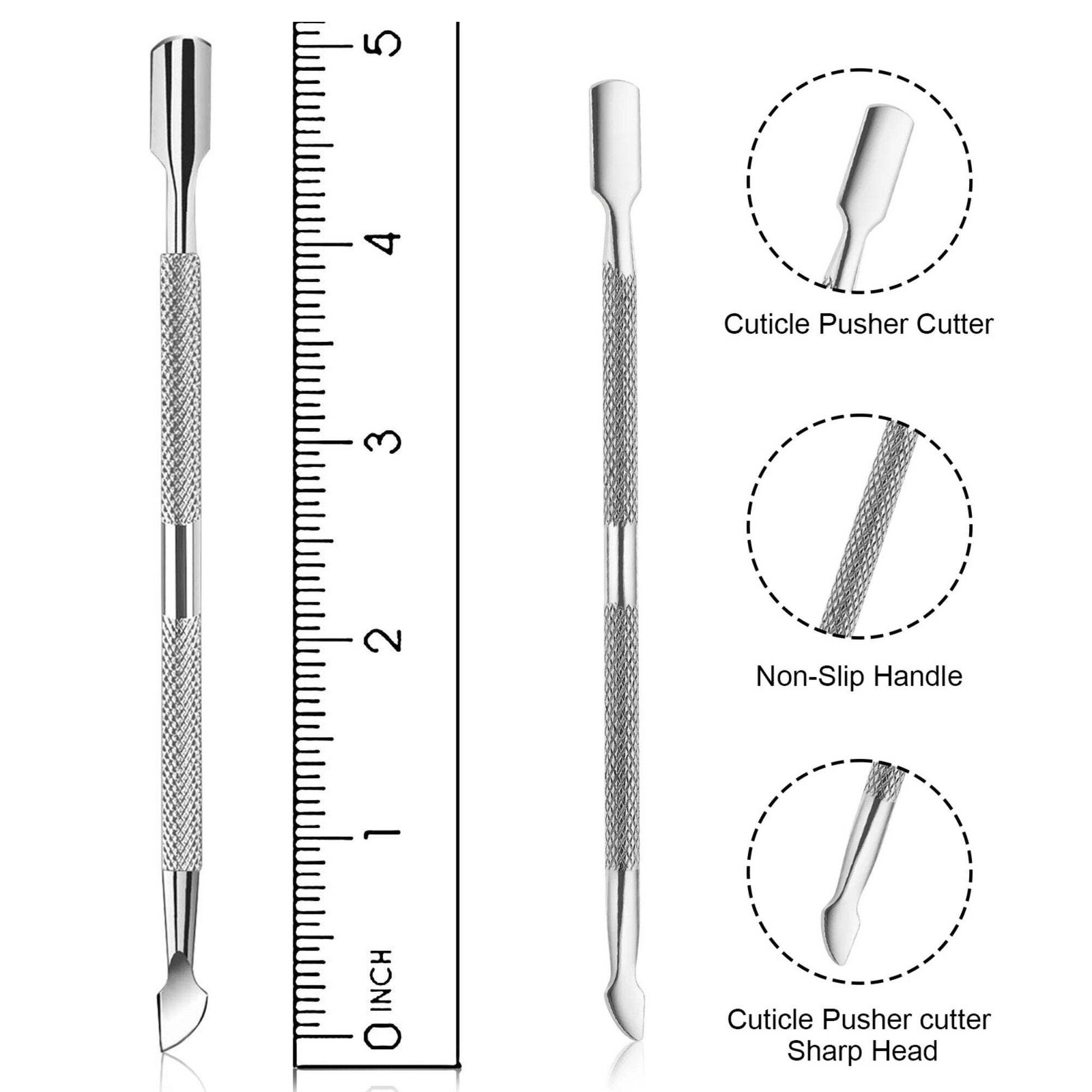 Stainless Steel Cuticle Pusher/Remover : 1CT