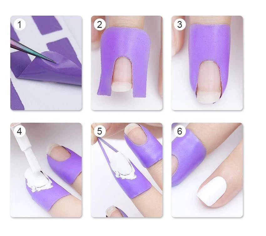 4 PACKS of 10 Nail Peel Off Sticker For Polish Skin Guard U-Shaped