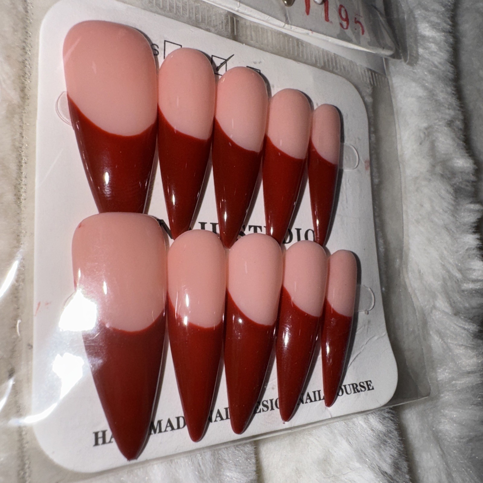 3 Packs Of 10pcs Stiletto Press On nails, 3D Unique Designs, Size M, Reusable 15