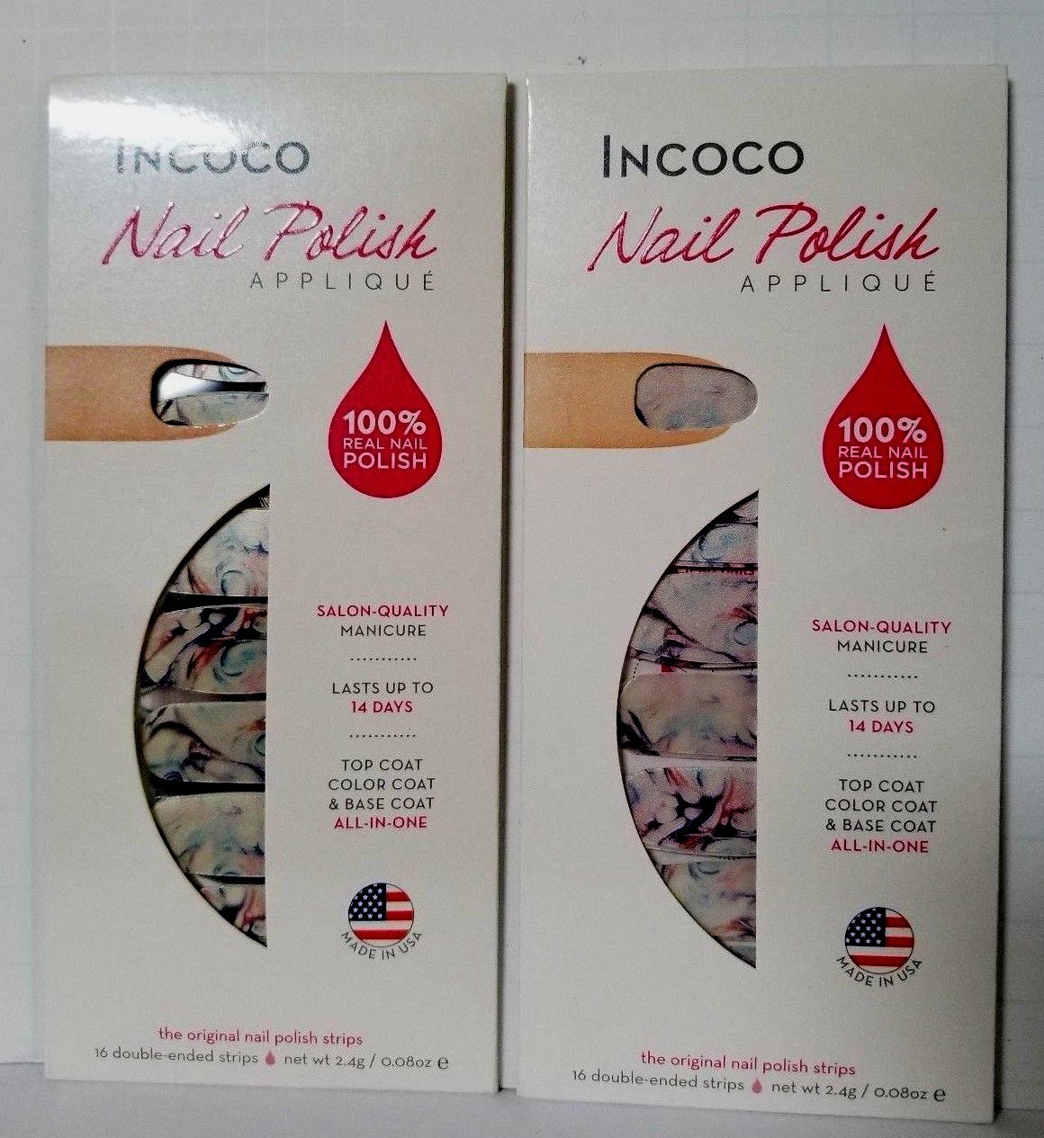 2 pk INCOCO Nail Polish APPLIQUE 16 strips ea MASTERPIECE