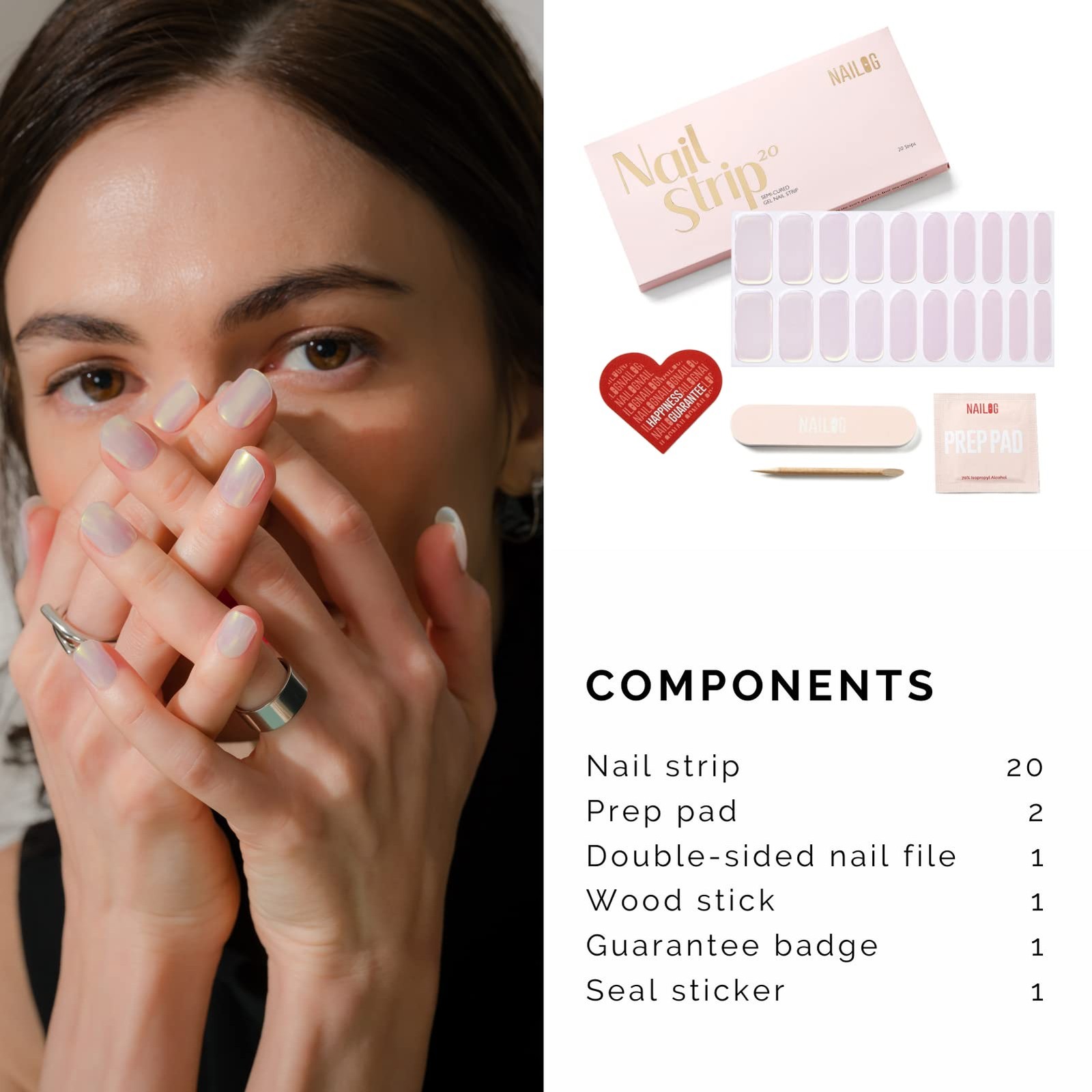 Semi Cured Gel Nail Strips 20 Pcs | Buy 2 Get 1 UV Lamp | Extra Long Nail Wra…