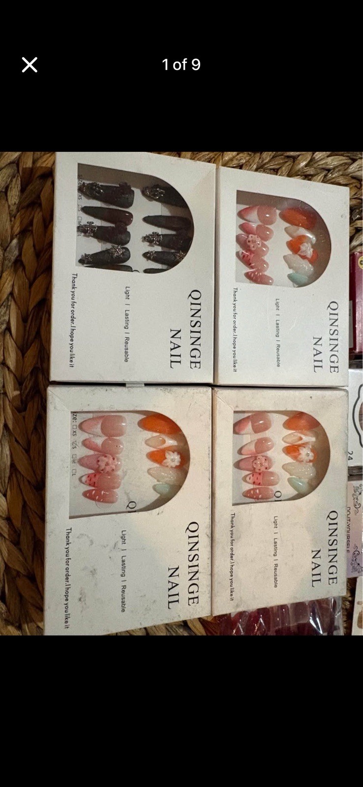 KISS Press-On Nails Jelly Fantasy & Gel Fantasy, Glue Included, Long, Glitter