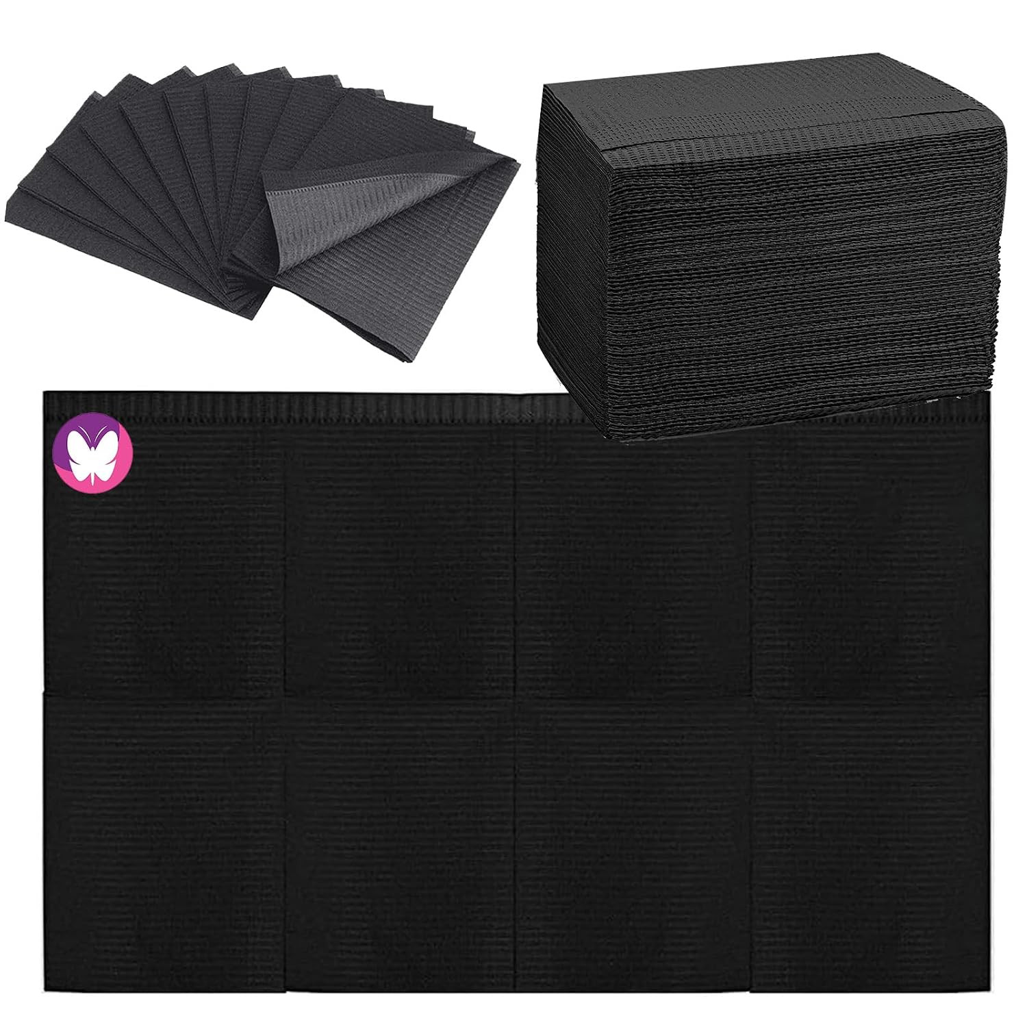 Nail Table Mats Disposable Nail Art Paper Towels,50PCS Black Waterproof 3 Ply Na