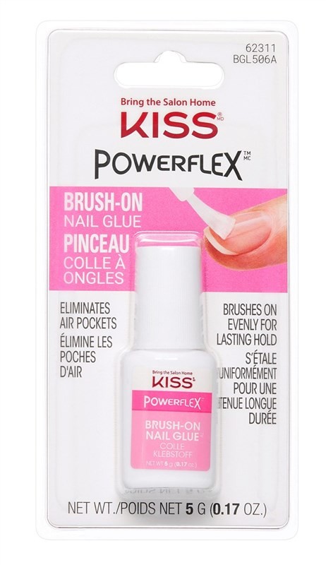 (2 PACK) Kiss Powerflex Brush On Nail Glue 0.17 Ounce